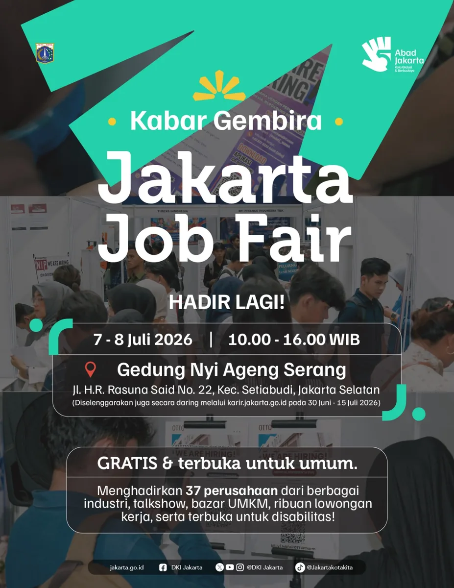 Job Fair Kabupaten Gresik 2026 (Suku Dinas TKTE Wilayah Kabupaten Gresik Barat) : 7-8 Juli 2026