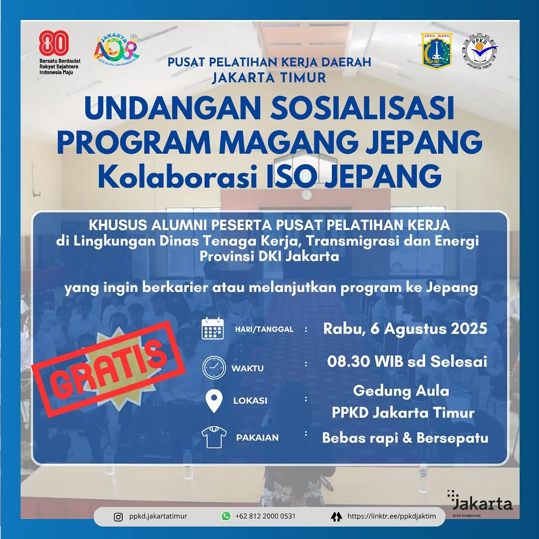UNDANGAN SOSIALISASI PROGRAM MAGANG JEPANG – PPKD KABUPATEN GRESIK